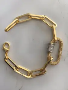 Unisex Cuban Chain Bracelet, U-Shaped Design, Metal Style Hip Hop Trend, Perfect for Daily Wear and Gifting, All-Season Accessory