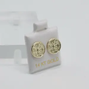 14KT Gold Centenario Earrings - Elegant Coin Design for Women 14KT Gold Centenario Earrings - Elegant Coin Design for Women