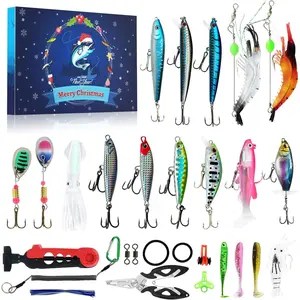 Fishing Advent Calendar 2025 for Men, 24 Days Fishing Lure Advent Calendar Christmas Countdown, Lure Fishing Kit, Xmas Fishing Gift for Fisherman Adult Men Teen Boys