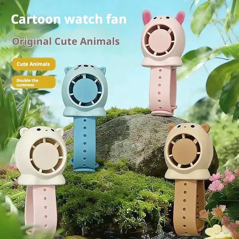 Cute and Fun Kids' Mini Fan: Portable Cartoon Handheld Electric Fan—Rechargeable, Creative Gift for Students.