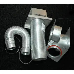 212 MAIN DVVK4F 4 ft 4x7 in Flexible Fireplace Ventilation DV Flex Vent Kit, Home Use Appliance Parts with Horizontal Wall Thimble, Collars, Gear Clamps