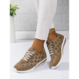 Women's Fashionable Floral Pattern Lace Up Low Top Sneakers, Casual Comfortable Breathable Sports Running Shoes, All-match Basic Shoes for Daily Wear, Sporty Running Shoes