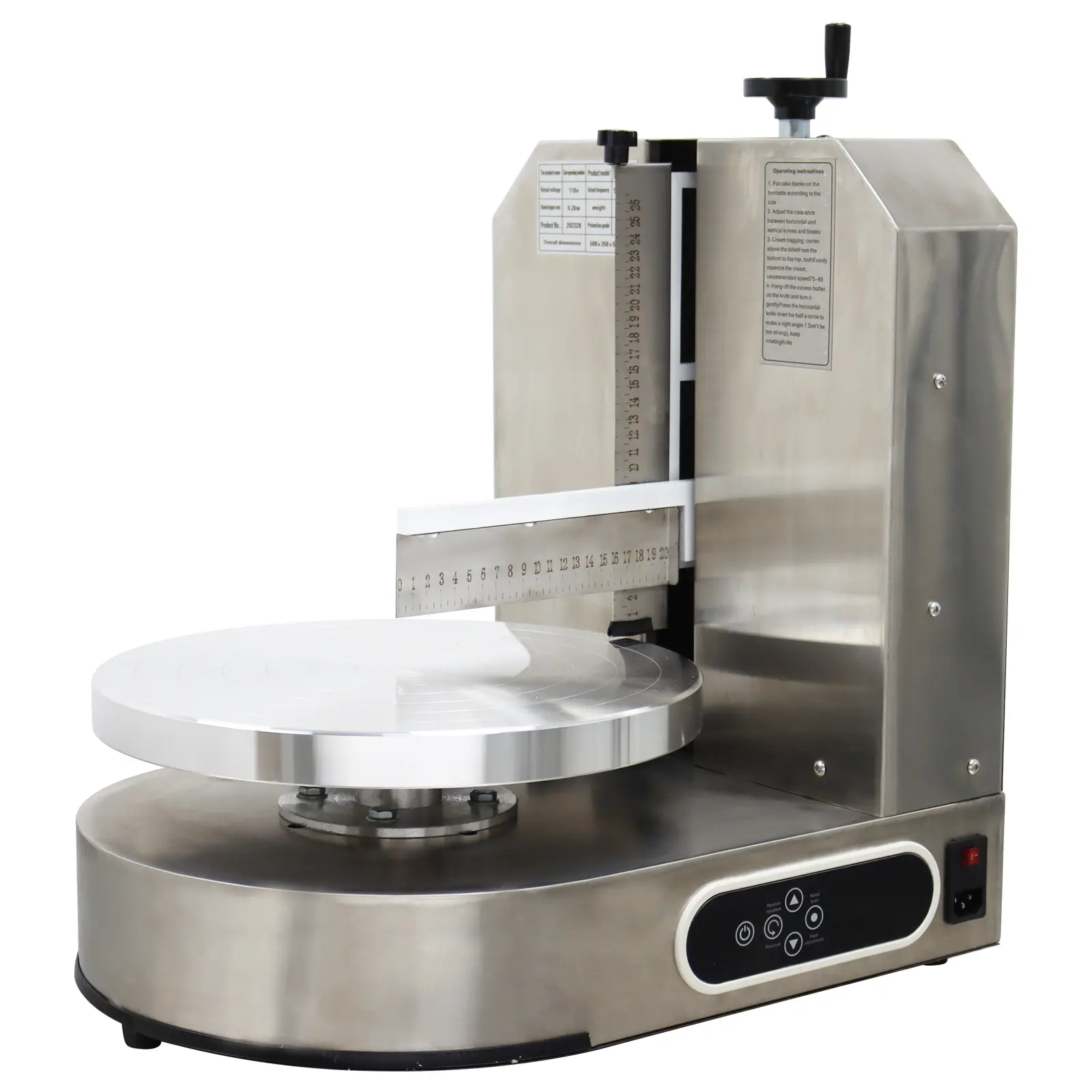 Yokoma Cake Decorating Machine for 4-12inch Stainless Steel Cake Cream Coating Spreading Smooth Machine, Professional Cake Icing Machine 110V 200w