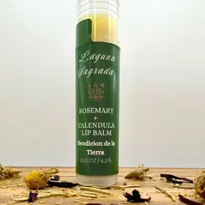 Laguna Sagrada Rosemary and Calendula Lip Balm - Natural Moisturizing Lip Care for Soft Lips - 0.15 oz / 4.2g
