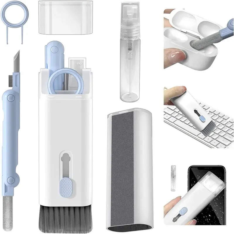 7-in-1 Computer Keyboard Cleaner Brush Kit Earphone Cleaning Pen For Headset Keyboard Cleaning Tools Cleaner Keycap Puller Kit No brand