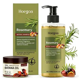 HOEGOA Rosemary Shampoo Strengthens Adds Volume Organic Hair Care with Keratin for Men & Women 500ml
