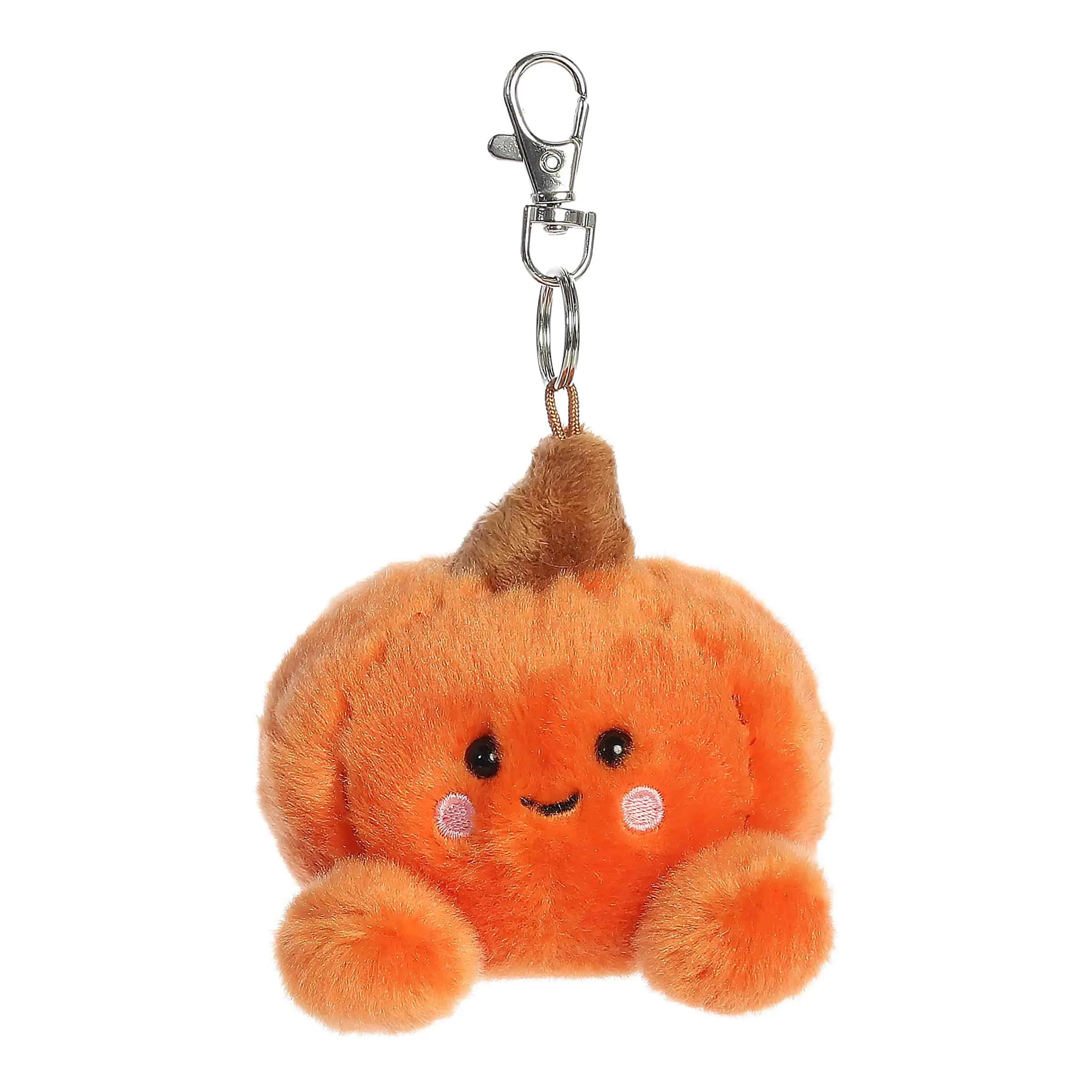 Palm Pals Adorable Paisley Pumpkin Orange Mini Soft Plush Collectable Clip-On