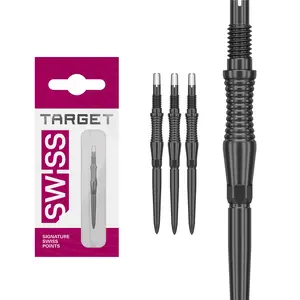 Target Darts Swiss Point Storm Dart Points, RST (3 Pack Set of Tips) 30MM/35MM/42MM – Gold/Silver/Black | Change Dart Points, Swiss Storm Points, Professional Darts Accessories