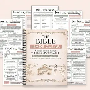 The Bible Made Clear Notebook, Old & New Testament Study Guide with Scripture Summaries & Reflection Space - Christian Learning Journal for Spiritual Growth, Ideal for Group Study or Personal Devotion