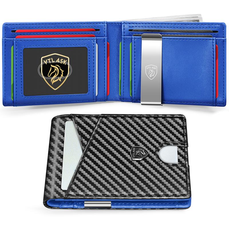 VTLASK Men's Slim Wallet with RFID Blocking Men gifts Holidays Best Gift Ideas
