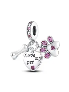 Cute Paw Bone Design Pendant, Fashionable Charm for Bracelet & Necklace, Trendy All-match & Exquisite Jewelry for Birthday Gift