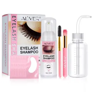 Lash Shampoo Kit for Lash Extensions, Eyelash Cleaning Kit Lash Extension Cleanser, USB Mini Portable Fan, Bottle Mascara Brush Wash Bottle, Oil Free Lash Foam Safe for Natural Lashes Eyelash Extension Kit, Gentle Makeup Remover, Gift for Her