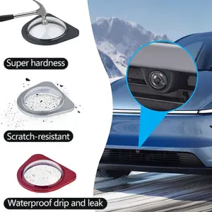 9h Tempered Glass Front Camera Protector for Tesla Model 3 Highland & Model Y/yl Hw4, Rainproof Protective Shield Cover