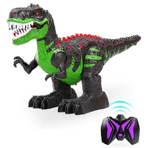 Remote Control Dinosaur Toy for Boys Aged 6 and Up, Electric T-Rex with Lights and Sounds, 360° Spin, Rechargeable Battery, Ideal Christmas and Birthday Gift