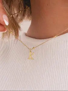 Y2K Letter Pendant Necklace, Adjustable Chain, Aesthetic Minimalist Layered Clavicle Chain for Women, Perfect Gift, Alphabet Pendant, Daily Wear Necklace