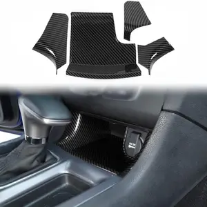 for Charger Center Consoles Gear Shift Shifter Storage Compartment Bin Trim Panel Garnish for 2011-2025+ Dodge Charger Interior Accessories, ABS Carbon Fiber 4pcs