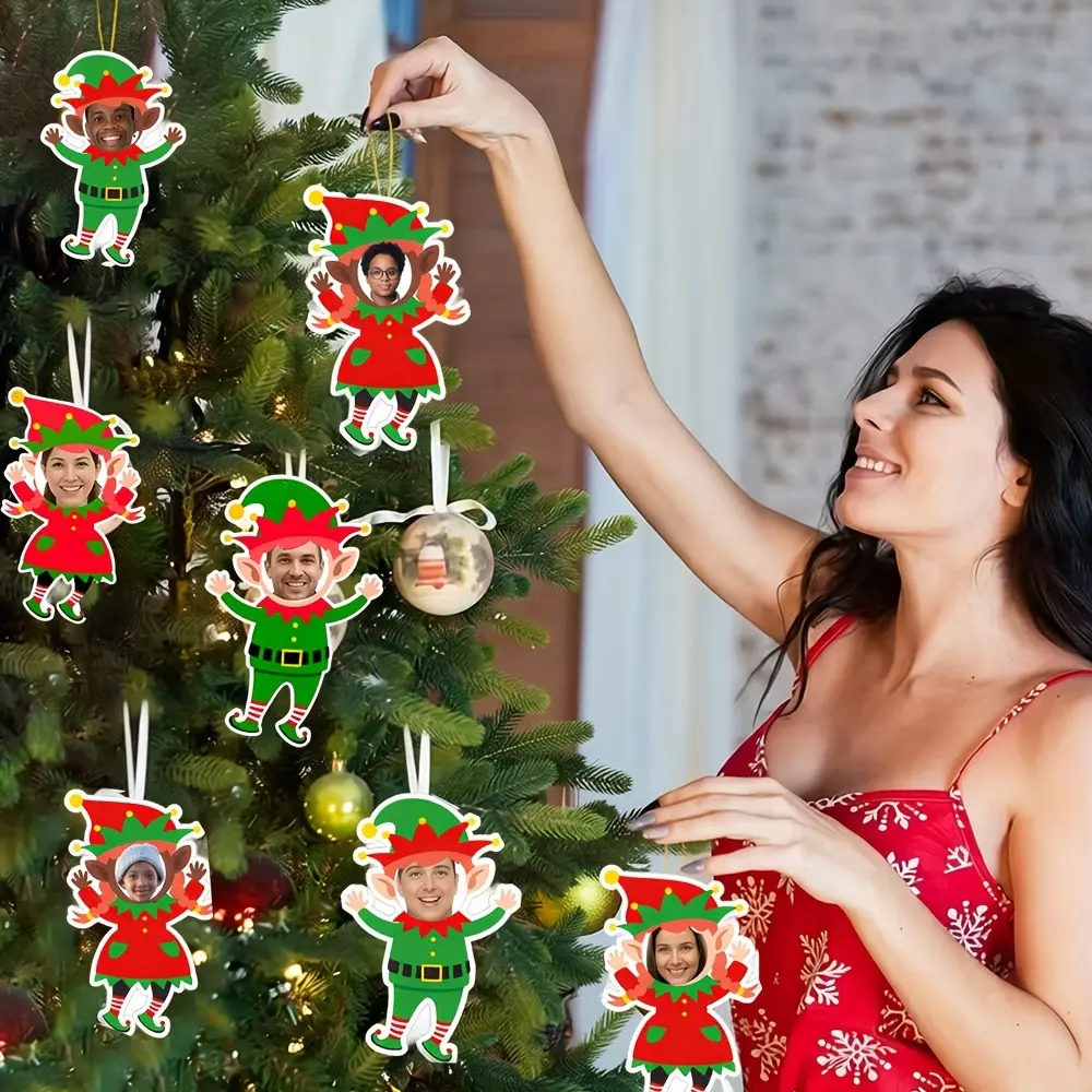 1pc Custom Photos Face Elf Banner, Personalized Faces for DIY, Easy-to-Assemble Paper Shower Birthday Decorations Suitable for Christmas, Birthday, Decor - ized Decorations, Christmas Decor