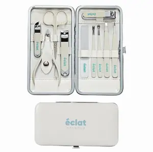 Manicure Pedicure Kit for Men & Women, 6Pcs Finger & Toe Nail Care Tools Includes Nail Clipper Cutter, Tweezer, File, Cuticle Pusher, Personal Care Professional Grooming Set With Travel Case