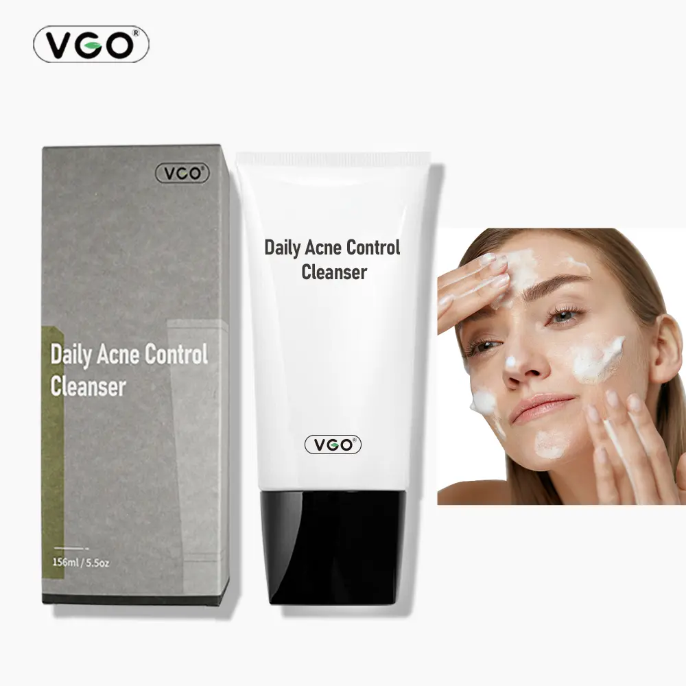 VGO Acne Control Hydrating Facial Cleanser, Cleanser for Oily Skin Blackhead Remover and Clogged Pore Control Non Comedogenic, 156ml / 5.5oz Skincare Comfort Cleansing Turmeric Hydrating Deep Cleansing Cleanser