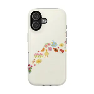 Cute Duck Case  Cottagecore Aesthetic Phone Cover with Flowers, Fruits & Summer Market Design|  Suitable for iPhone 17, 16, 15, 14, 13, 12, X/XS/XR Pro Max Plus, smartphone case, shockproof, protective case, shell, double-layer protective case, gift