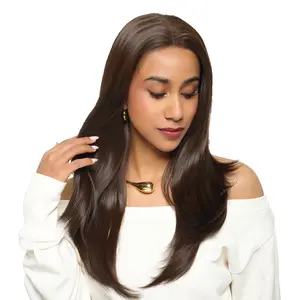 20-Inch Solid Chocolate Brunette Brown Undone Waves Lace Front Synthetic Wig | 【Heat Resistant】【Cap Included】 | FSGA