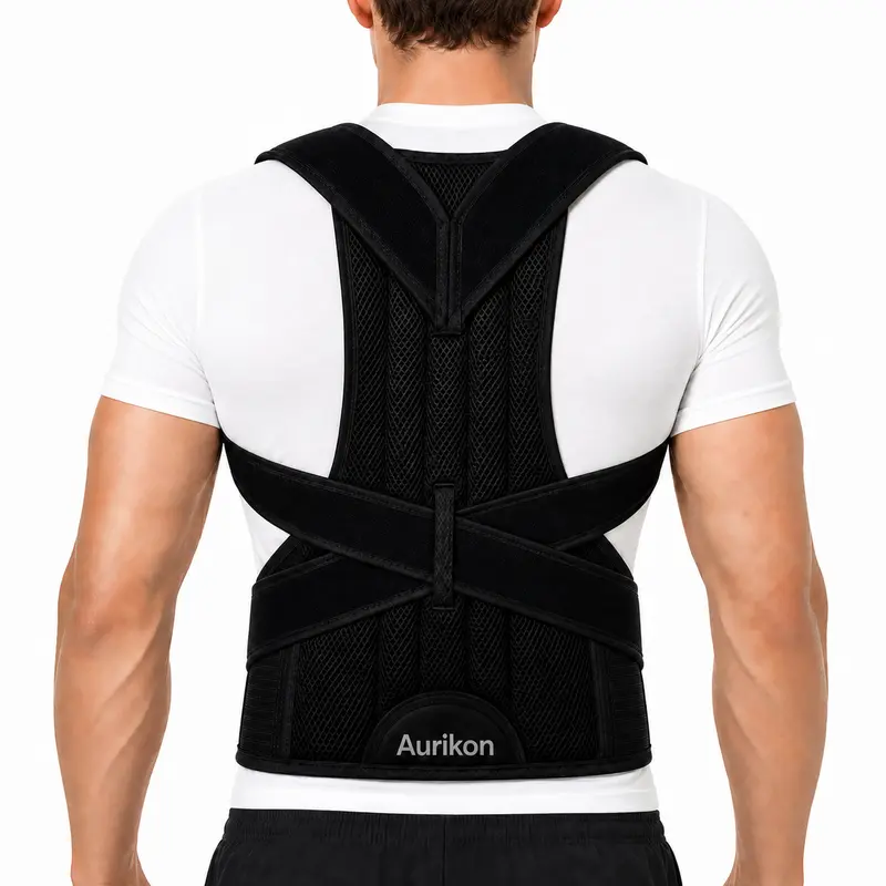 Unisex Adjustable Posture Correction Support Brace - Adjustable Posture Belt for Alignment, Ergonomic Lower Back Protector, Pain Relief, Spine Aligner, Prop 65 Safe Versatile Use Fitness Accessory for Home & Office