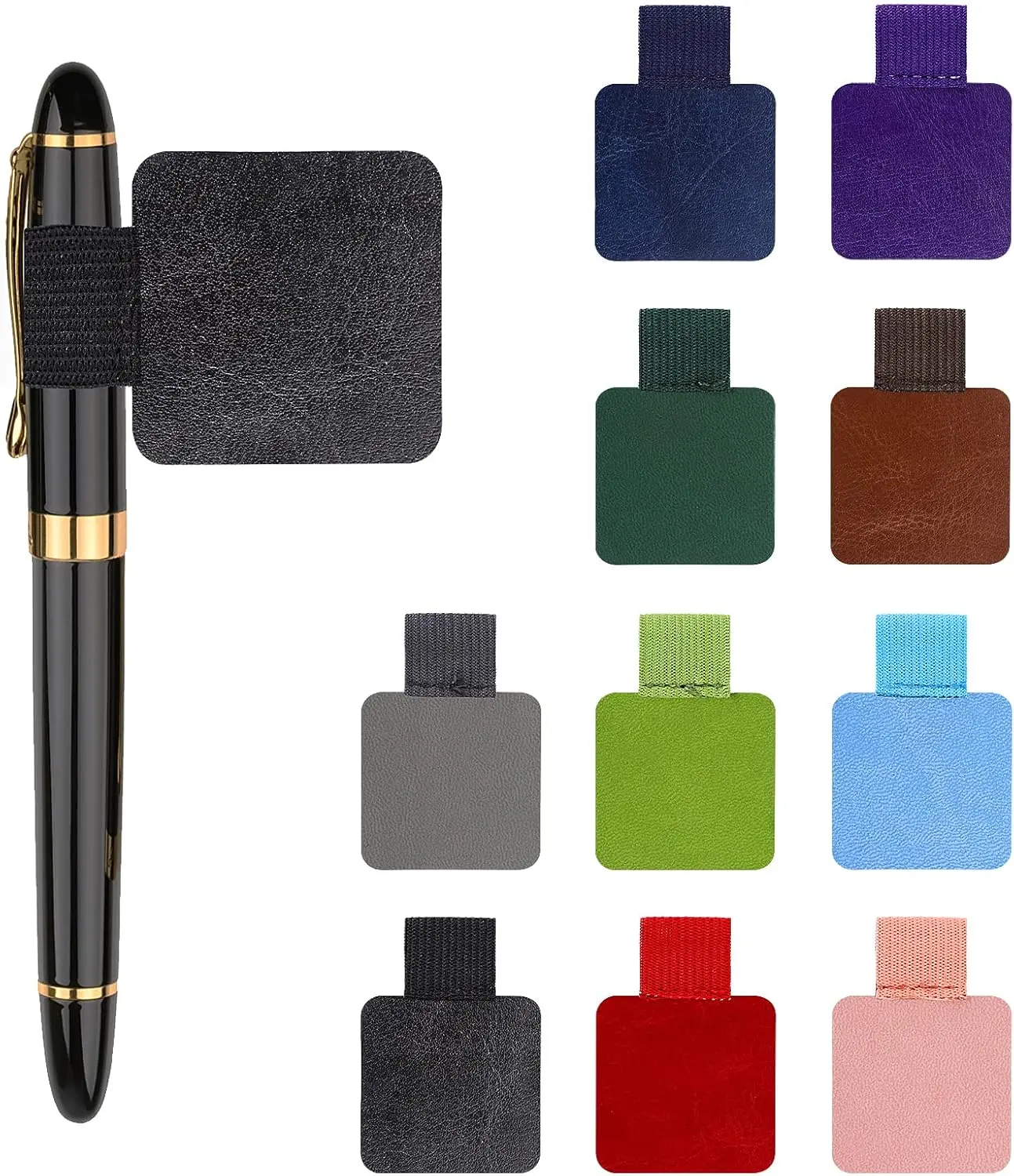 Pen Loop Holder, 10 Pack Self-Adhesive Pen Holder Pencil Elastic Loop Mixed Color Pen Loops Elastic Pen Holder Designed for Notebooks, Journals, Calendars 10 Colors