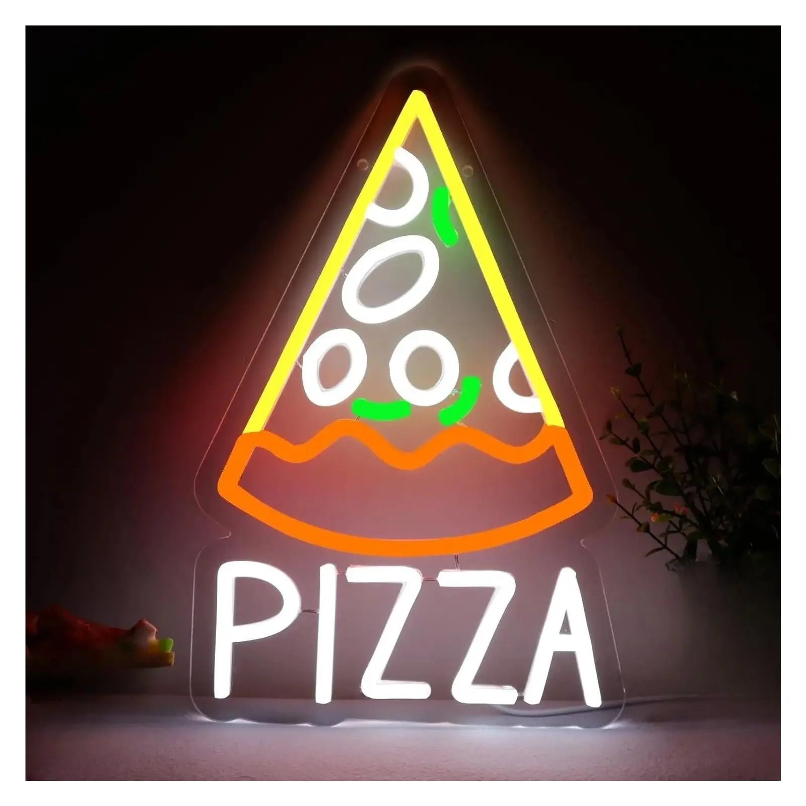 Sign Illuminated Pizza Neon Light For Restaurant Pizzeria Kitchen Shop Party Commercial Decor USB Powered Dimmable Lamp 23cmx35cm