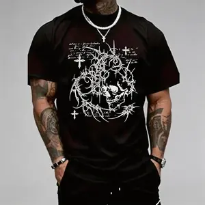 100% cotton Unisex Y2K Grunge Goth Alt Skull Sigilism Vintage Graphic T-Shirt
