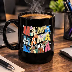 Mama Fish Mug, Funny Mother's Day Coffee Mug, Retro Mama Gift, Cute Ocean Mom Cup, Happy Mother's Day Mug.