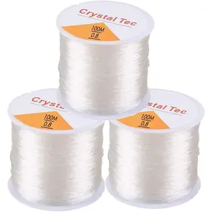 0.8mm Elastic Stretch Thread for Bracelets, 3 Rolls Elastic Bead Cord, Stretchy Bracelet String  String Bead Cord for Bracelet, Beading and  Making