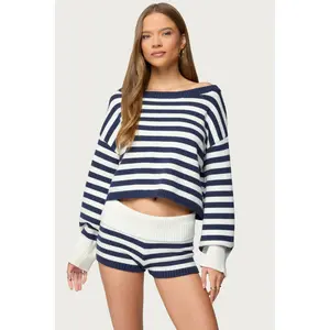 Saphi Striped Oversized Knit Sweater