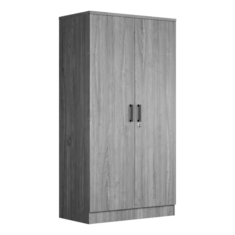 Harmony Wood Two Door Armoire Wardrobe Cabinet, Gray