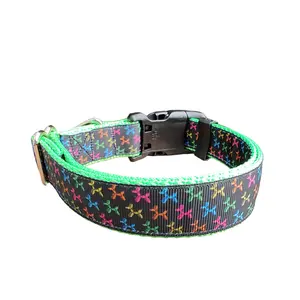 Balloon Dog Neon Green Nylon Dog Collar MD, LG, XL, Leash