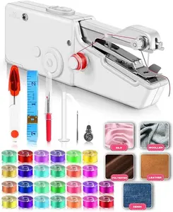 Rapid Sewing and User-Friendly Portable Handheld Sewing Machine for Beginners and Adults, Mini Sewing Machine with Accessories Kit for Fabric, DIY and Clothes to Stitch Anywhere, Anytime