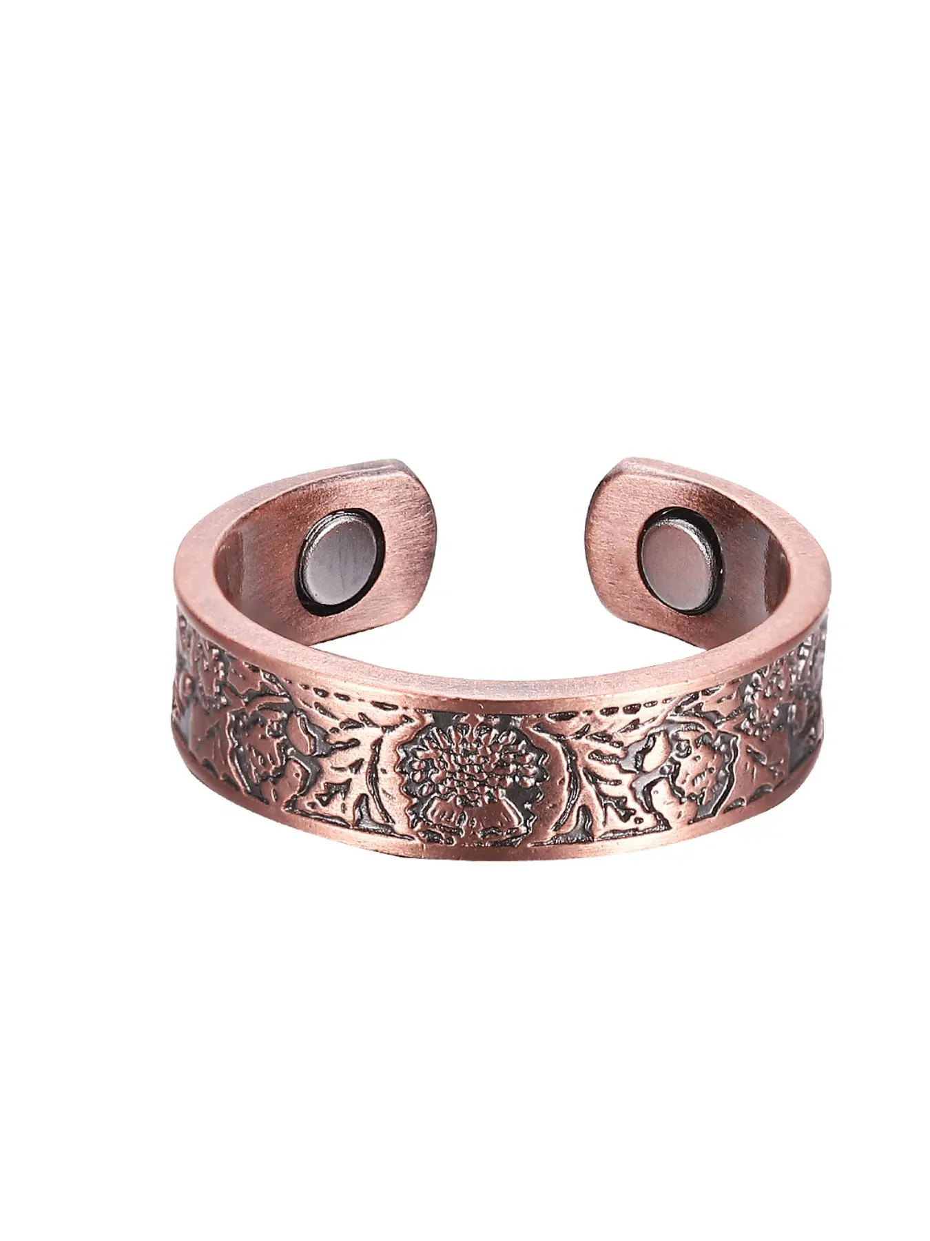 Men's Street Style Copper Magnetic Design Ring, Trendy Retro Thumb Ring, Exquisite Trendy Ring, Fashion Vintage Jewelry for Party, Daily Clothing Decor As Gift, Adjustable Metal Rings