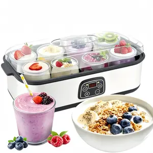 Electric Yogurt Maker with 8 Containers - Promote gut health with probiotic-rich homemade yogurt - For homemade, probiotic yogurt, BPA-free 8 glass jars (60 oz), adjustable time and temperature control, auto shut-off and constant temperature