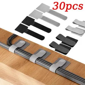 30 Nylon Straps, Desk Data Cables Computer Cable Storage Organizer, Office Cable Management Tools Essentials