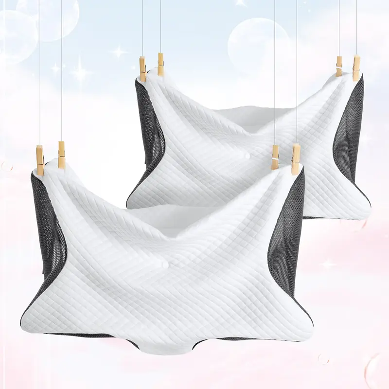 Pillow Cases for Cervical Pillow - Contoured Ergonomic Pillowcase with Zipper, Grey Soft & Smooth Fabric for Hair & Skin Care, Durable Bedding Accessories