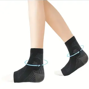 A Set of Two High-Quality Ankle Support Sleeves, Featuring Arch And Ankle Pressure Support, Open-Toe Design Socks, Suitable for Everyday Wear And Outdoor Activities, Elastic Foot Braces for Sports