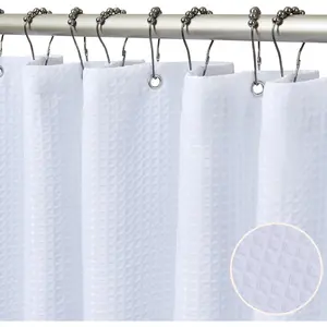 White Shower -72X72 inch Waffle Textured Shower, with 12 Rust-Holes and 12 Stainless