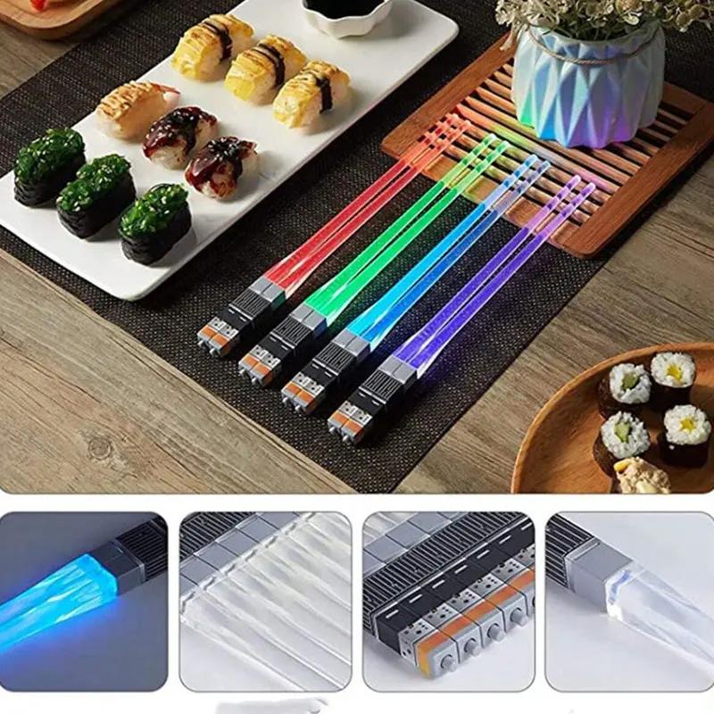 LED Light-Up Chopsticks – 3 Color Modes, BPA-Free FDA-Approved, Replaceable Batteries, Fun & Safe for All Ages, Party & Festival Essential, Illuminate Your Dining Experience