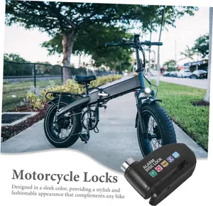 Waterproof Motorcycle Disc Brake Lock with Alarm — Anti-Theft Padlock & Security Accessory for Bicycles, Features 110dB High-Volume Alarm, Easy Installation