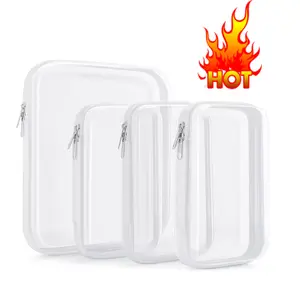 3/6pcs Clear Zipper Pouches,Hard Shell Zipper Case, Toiletry Bag for Travel, CLear Diaper Bag, Toiletry Pouch, Travel Organizer, Cosmetic Bag,Toy Storage Bins