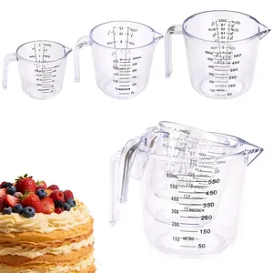 3-Piece Measuring Cup Set for Baking, Liquid & Flour Measurement Tools for Desserts, Essential Kitchen Accessories for Home Baking, Measuring Cup Included