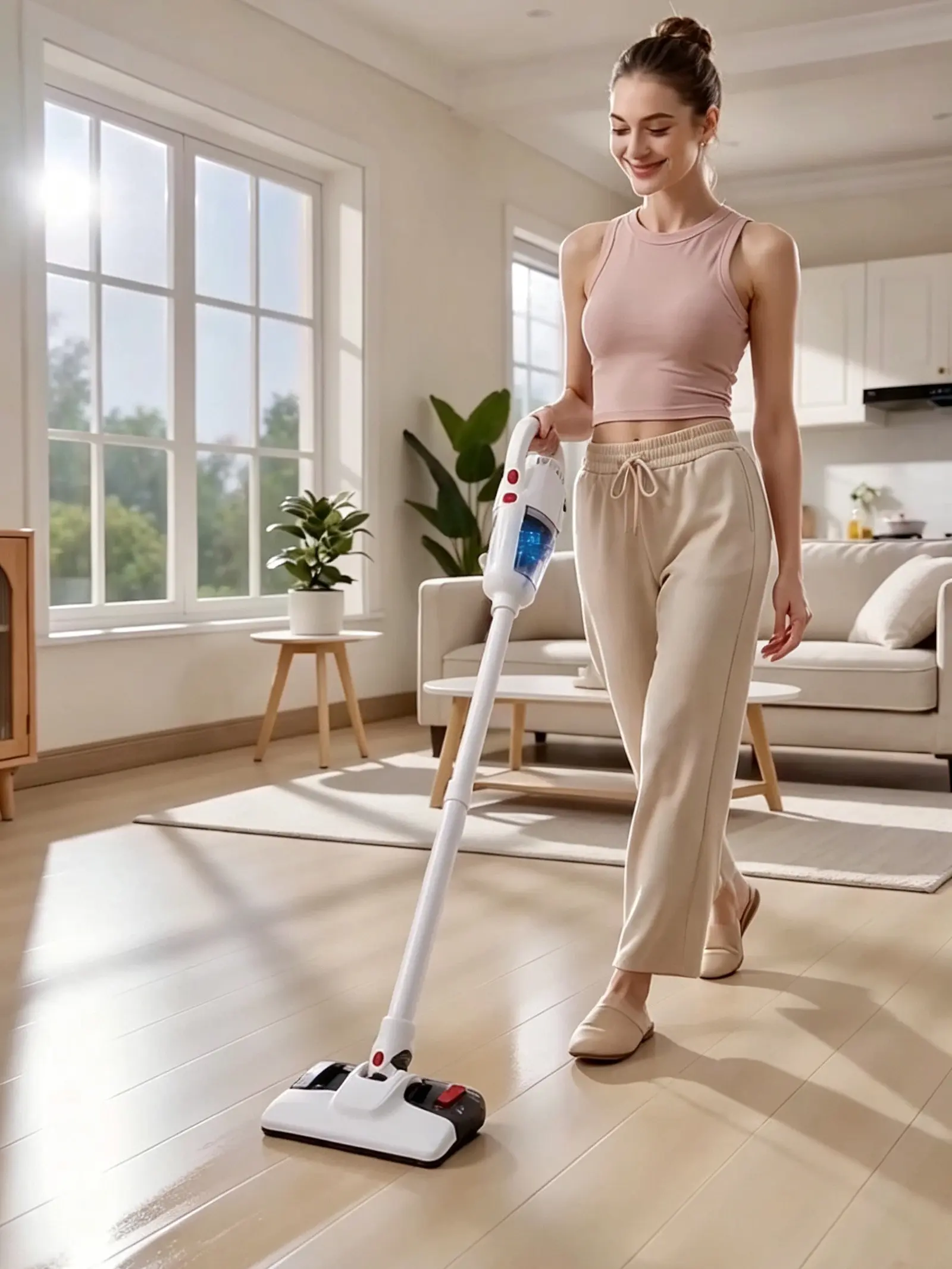 Corded Stick Vacuum & Mop 2-in-1 Combo, 400W  12KPa Powerful Suction Ultra-Light  Handheld Upright Vacuum Cleaner, Comes with 3 Dust Filters & Microfiber Mop Pads, Great for Pet Hair, Hardwood & Hard Floors, Kitchen Bedroom Living Room Household Cleaning