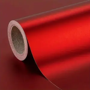 High Quality Matte Satin Metallic Chrome Red Vinyl Wrap Satin Metallic Car Wrapping Sticker Film Bubble Free Auto Internal External Decal