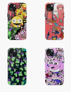 Pattern Smiling Friends Minimal Phone Case for iPhone 11 12 13 14 15 16 Pro Max Plus X SE, Samsung S21 S22 S23 S24 S25 IJC