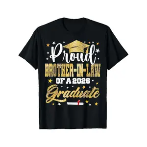 Proud Brother in Law of 2026 Graduate Awesome Family College T ShirtComfortable Tee Graphic Print Shirt AllSeason Tee for Everyday Outdoor Activities Vintage Tshirt