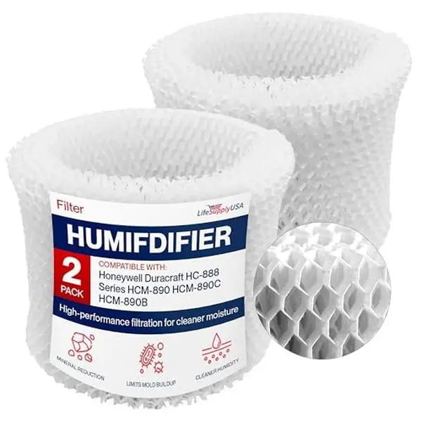 LifeSupplyUSA Wick C Humidifier Filter Replacement - Mineral Removal, Long-Lasting Performance, Cost-Effective, Easy Installation - Compatible with Honeywell Duracraft HC-888, HCM-890, HCM-890C, HCM-890B, HCM-891B Humidifiers